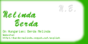 melinda berda business card